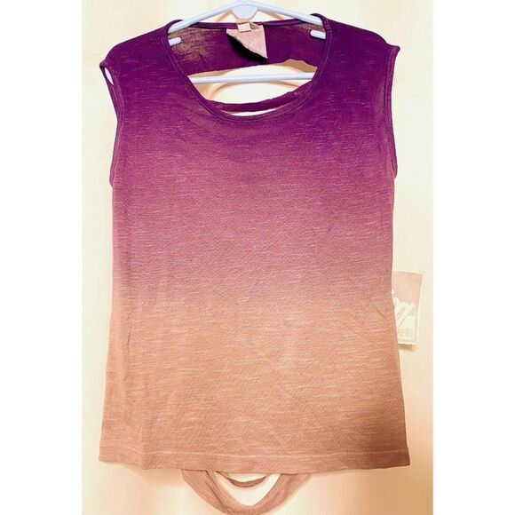 Mini Young Fabulous & Broke Girls Sz 8 Purple Ombre Sliced Back Top NEW - Picture 1 of 2